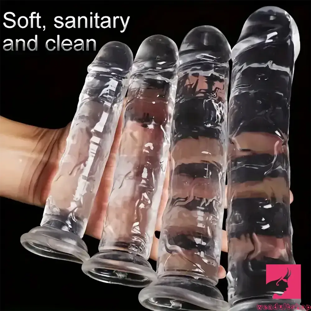 6.3in 7.1in 7.7in 8.5in 9.8in 12in Realistic Clear Suction Cup Dildo