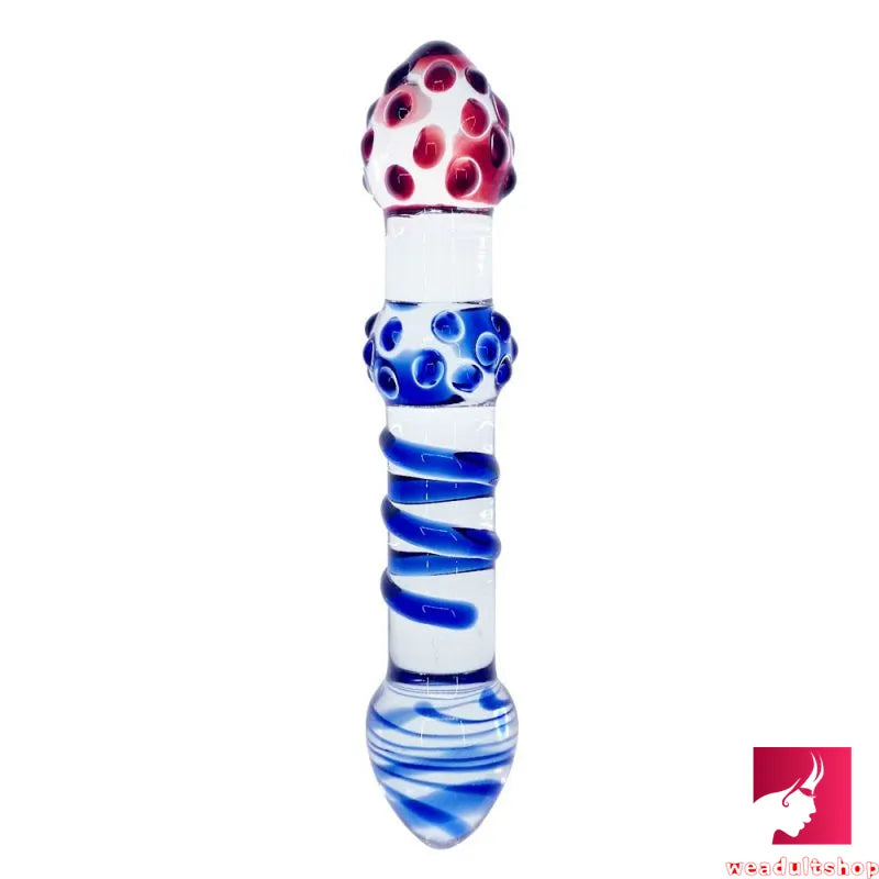 7.67in Adult Doubled Ended Dildo Spiked Glass Wand Dildo