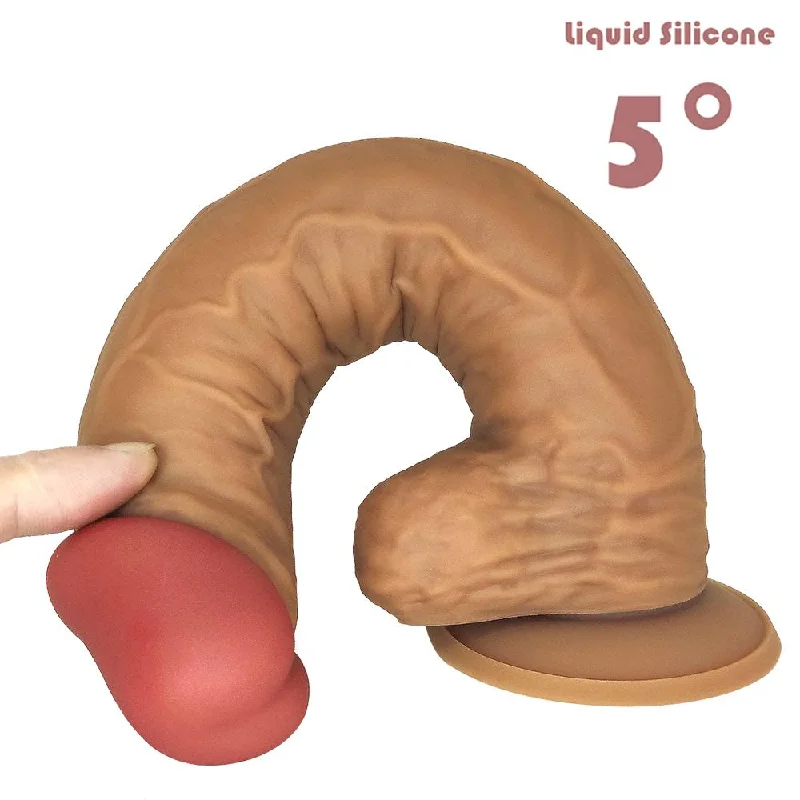 Ultra Liquid Silicone Realistic Suction Cup Dildo with Balls 9.5 Inch