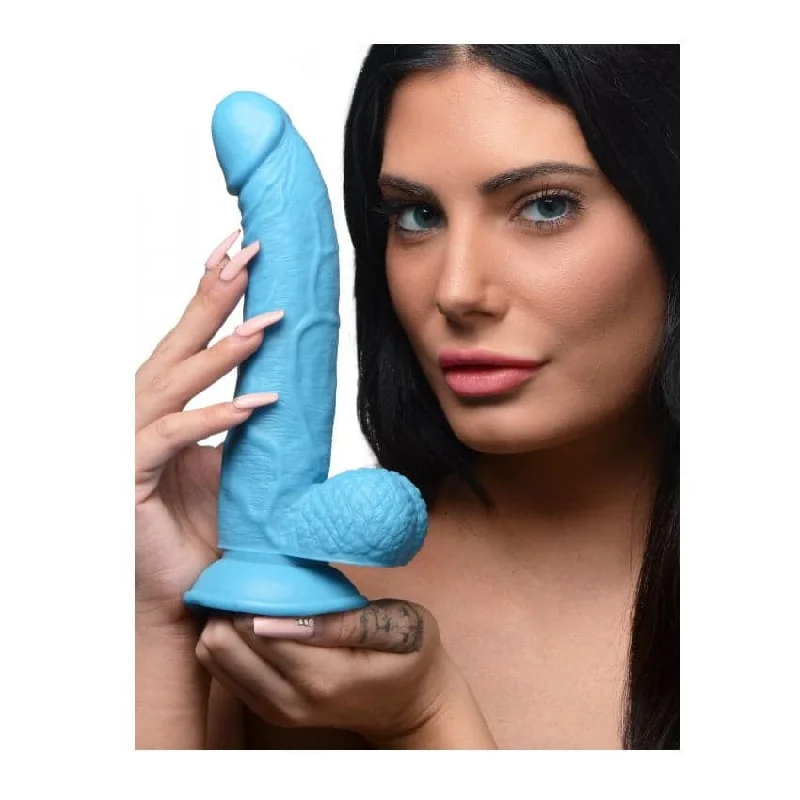 Curved Suction Cup Dildo Blue