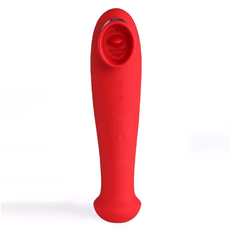 Destiny 15-Function Rechargeable Vibrating - Suction Wand - Cherry Red