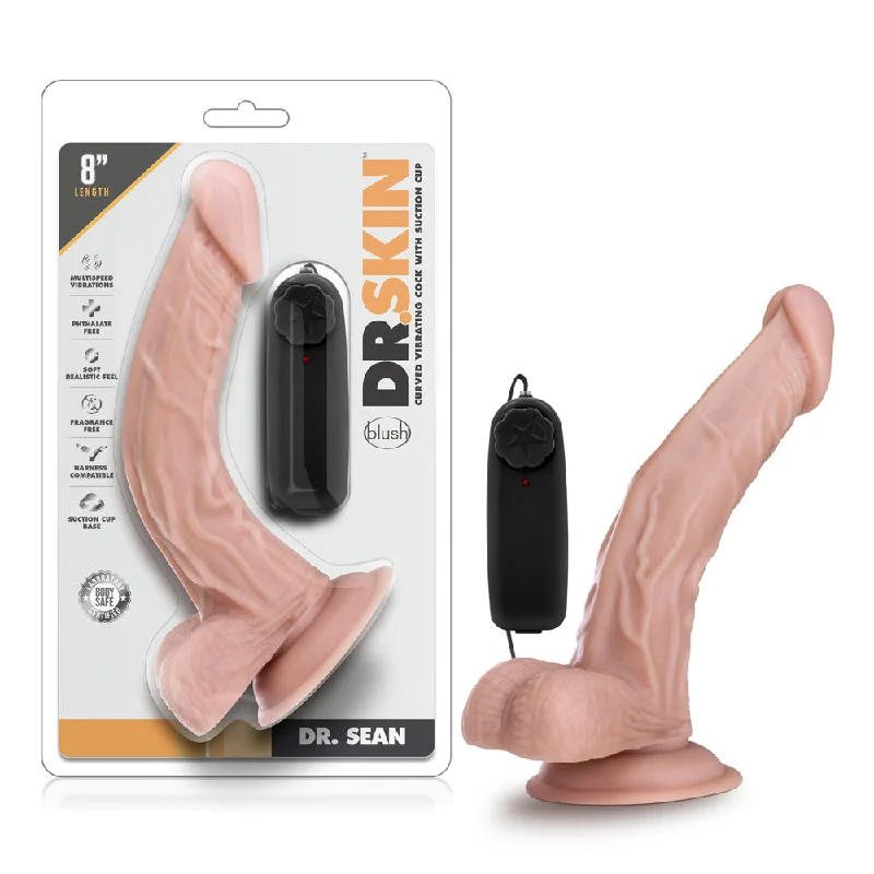 Dr. Skin - Dr. Sean - 8 Inch Vibrating Cock With  Suction Cup - Vanilla