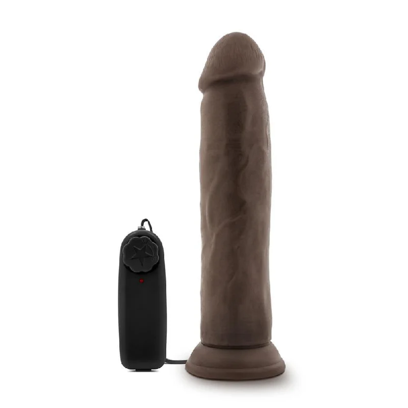 Dr. Skin - Dr. Throb - 9.5 Inch Vibrating  Realistic Cock With Suction Cup - Chocolate