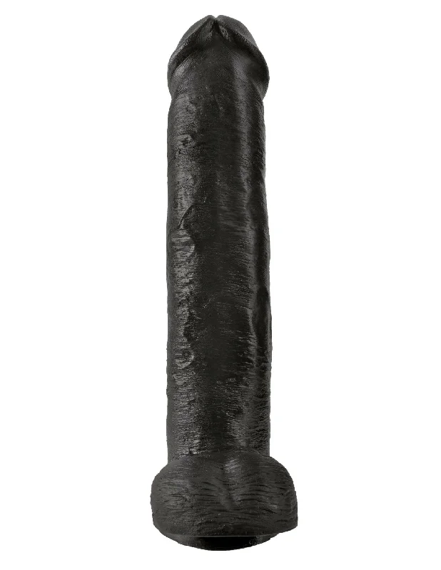 King Cock 15" Cock With Balls - Black