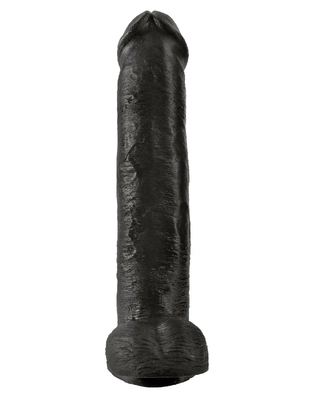 King Cock 15 Inch Cock With Balls - Black