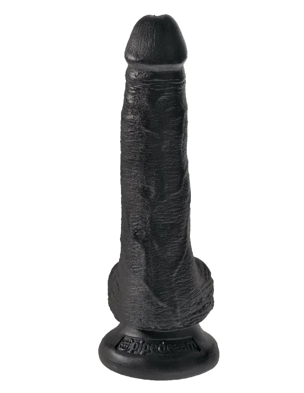 King Cock 6" Cock With Balls - Black