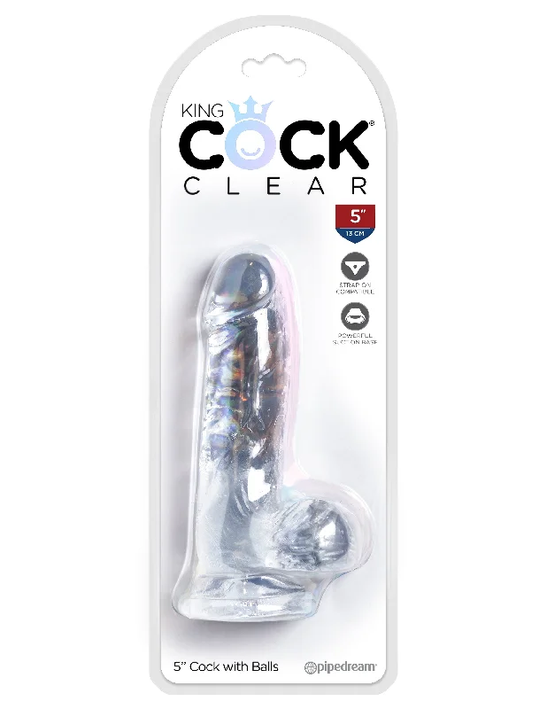 King Cock Clear 5 Inch Cock With Balls