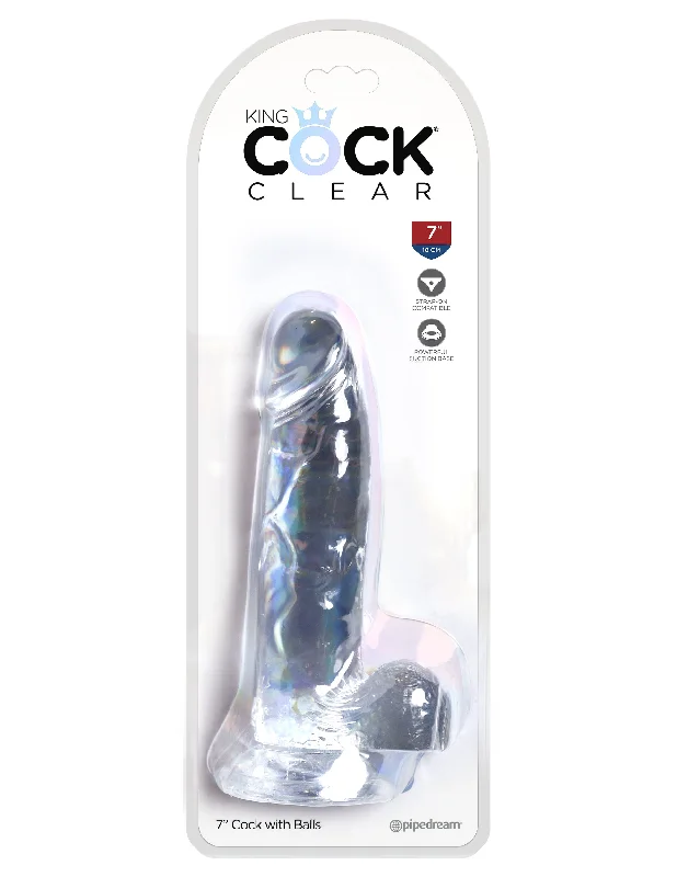 King Cock Clear 7 Inch Cock With Balls