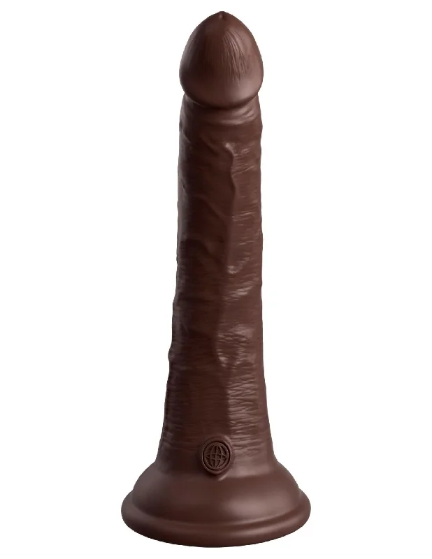 King Cock Elite 7 Inch Silicone Dual Density Cock  - Brown