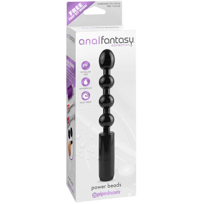 Pipedream Anal Fantasy Collection Vibrating Power Beads Black