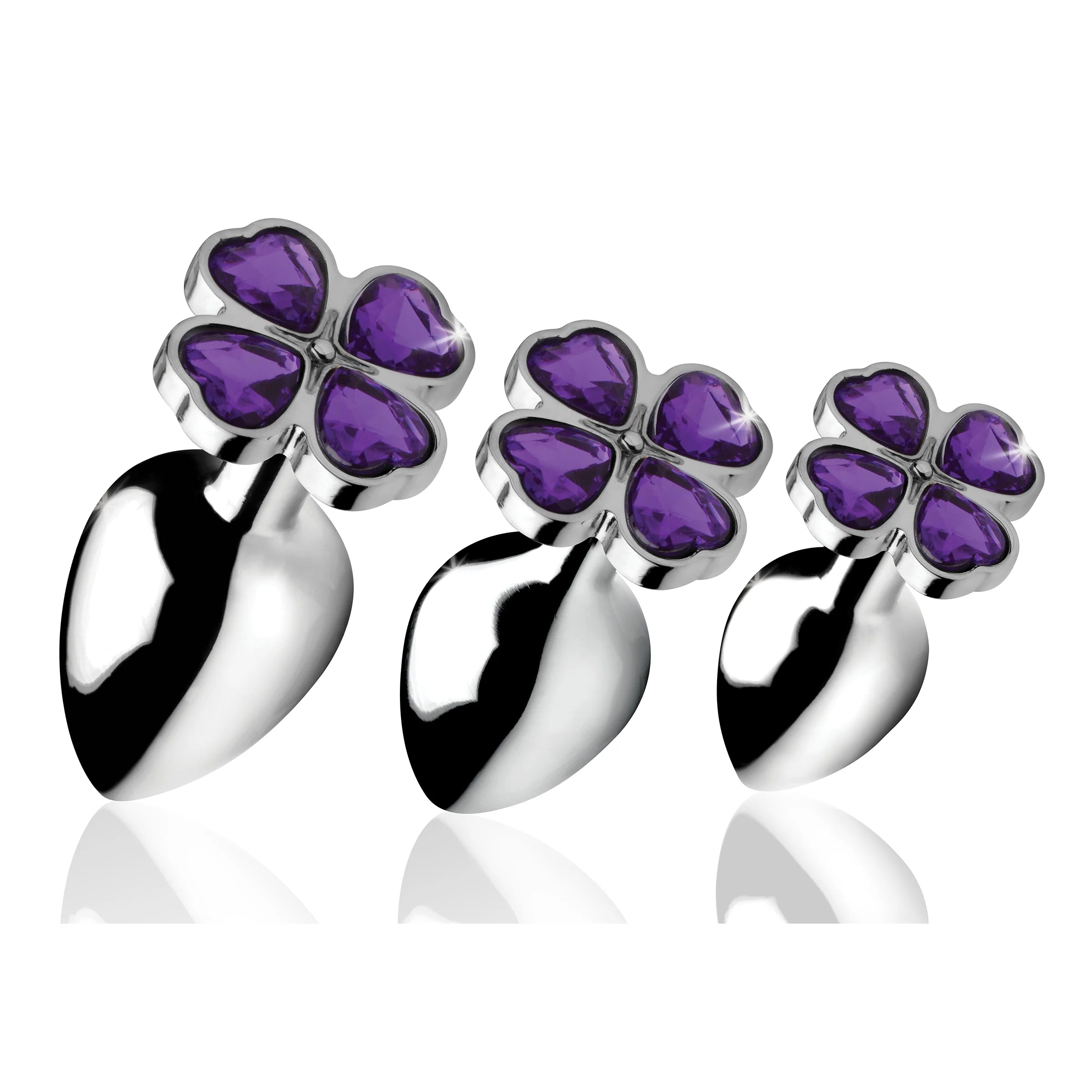 BootySparks Violet Flower Gem Anal Plug Set