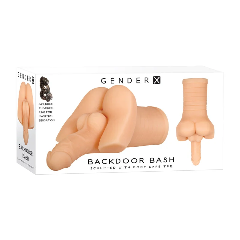 Gender X Backdoor Bash Stroker With Shaft Beige 2.5lbs