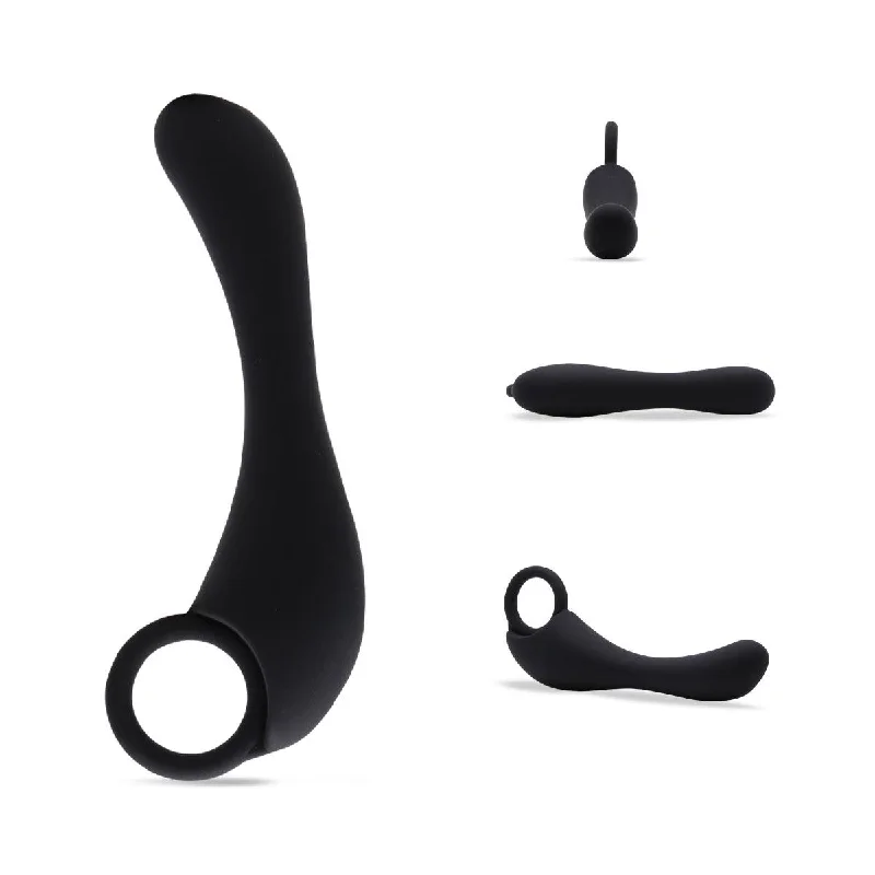 Neojoy Anal Play Toy Prostate Prober 10 Vibration Silicone Black 13.5cm - 5.3 inch