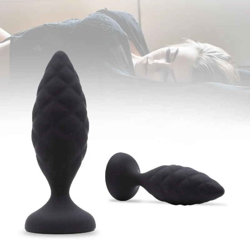 Neojoy - Pinecone Silicone Anal Butt Plug 10cm - Black