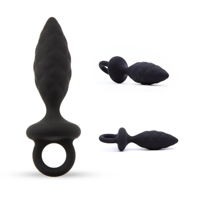 Neojoy Silicone Anal Plug with Loop - Black