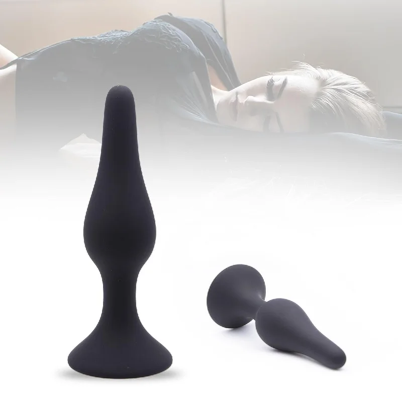 Neojoy - Slim Silicone Anal Butt Plug Large - 10cm - Black