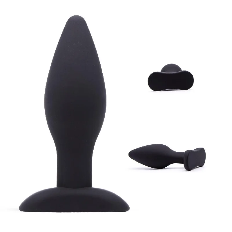 Neojoy Smooth Silicone Medium Butt Plug - Up to 5" - Black