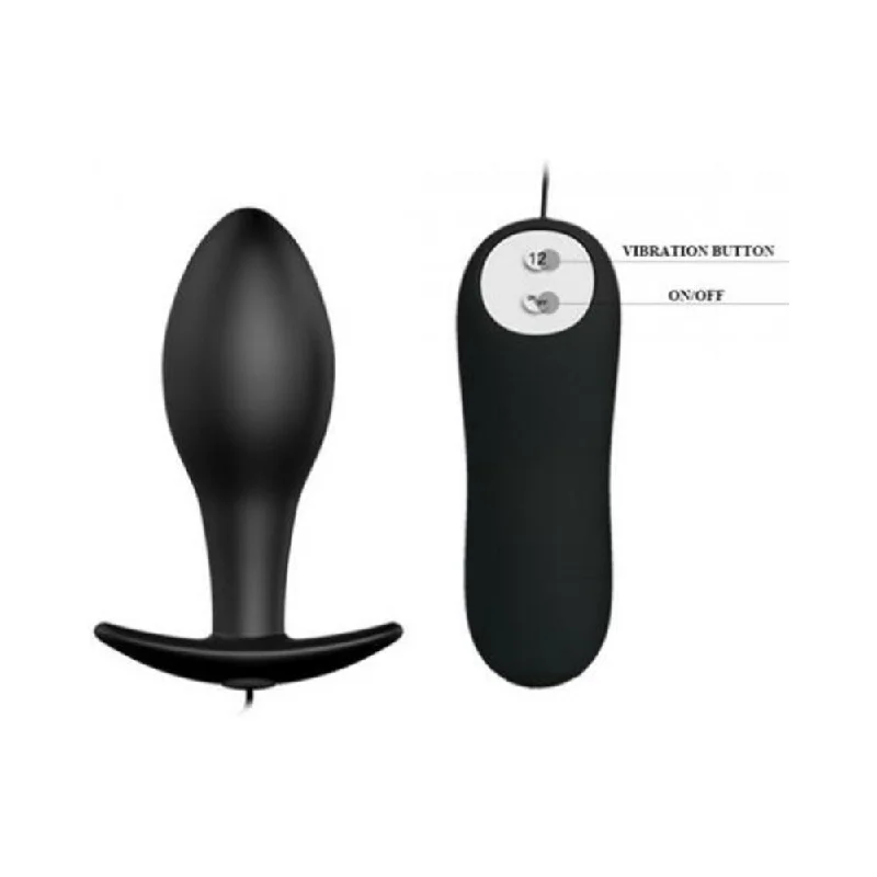 Pretty Love Vibrating Bulb Shaped Butt Plug Black