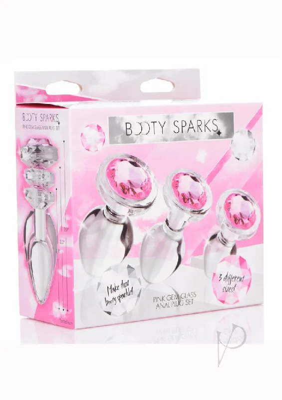 Booty Sparks Pink Gem Glass Plug Set