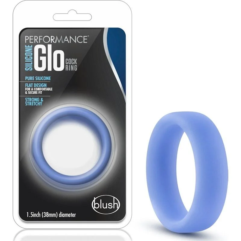 Performance Silicone Glo Cock Ring Blue Glow