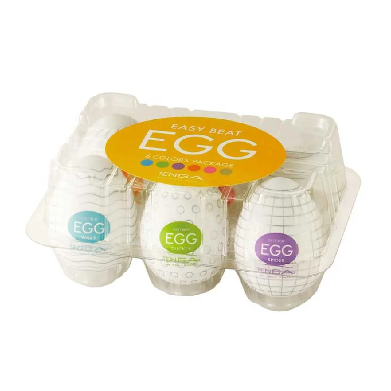 Tenga Easy Beat Original Egg 6 Pack Masturbator Set | Disposable Stroker Sleeves